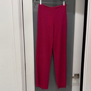 Zara Vibrant Pink Leg Pants- see through pants for the beach.